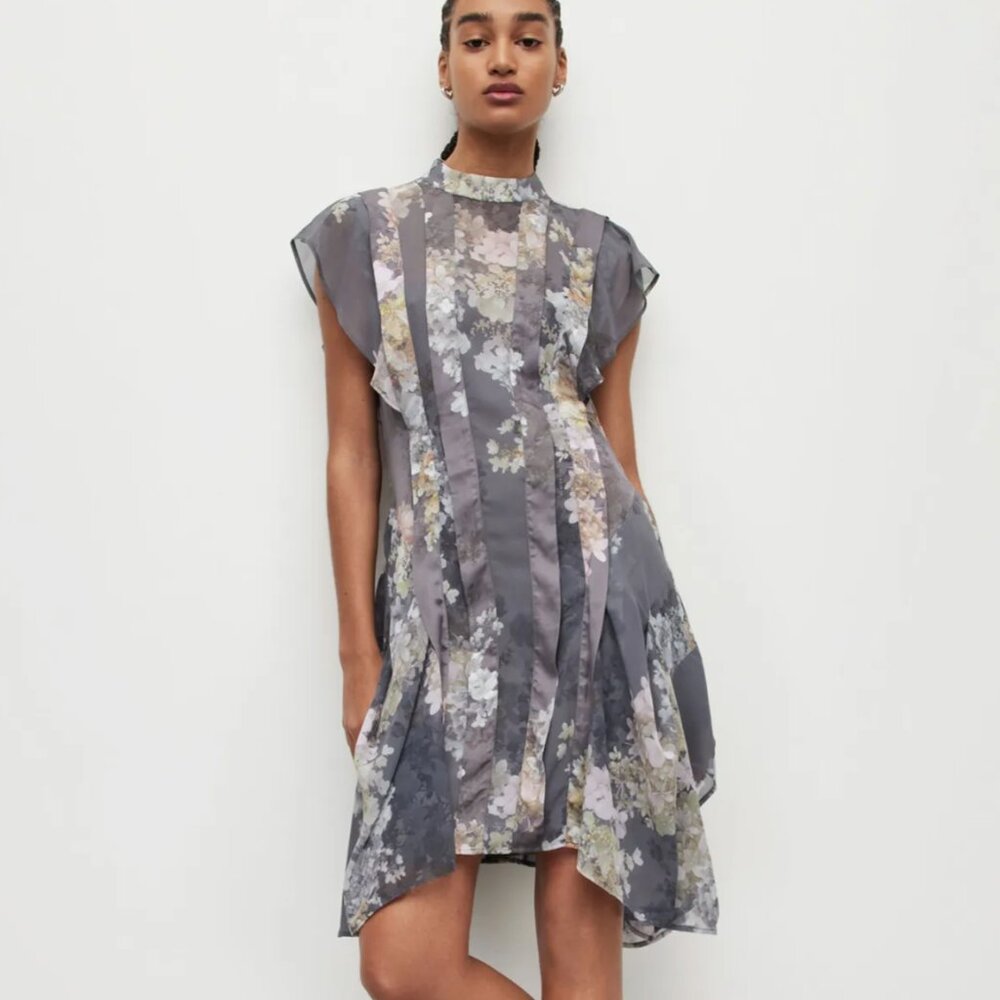 AllSaints Fleur Venetia Mini Asymmetric Dress
